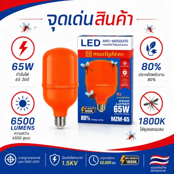 หลอดไล่ยุงและแมลง Max Lightzo 65W - Image 3