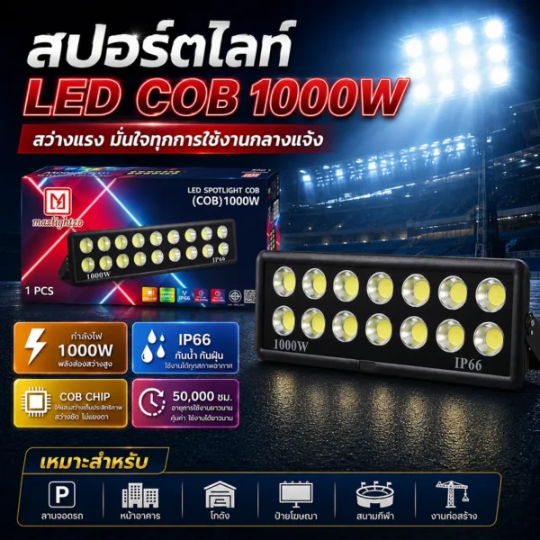 สปอร์ตไลท์ LED COB 1000W - Image 2