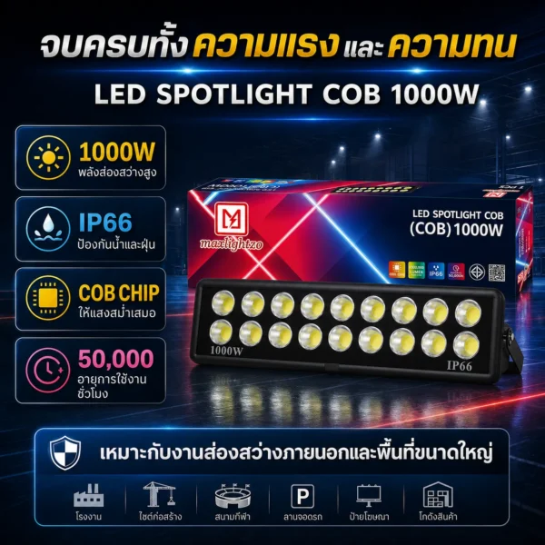 สปอร์ตไลท์ LED COB 1000W - Image 4