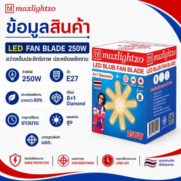 LED FAN BLADE 250W แสงวอร์ม