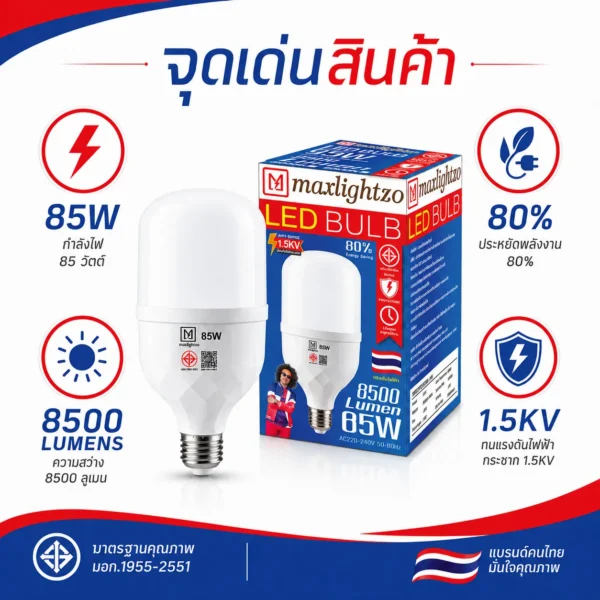 หลอดไฟ LED Max Lightzo 85W - Image 3