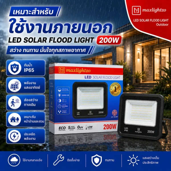 สปอร์ตไลท์โซล่าเซลล์ 200W - Image 3