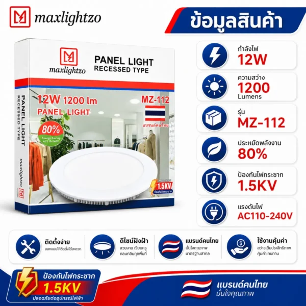 Panel Light Recessed Type 12W - Image 3