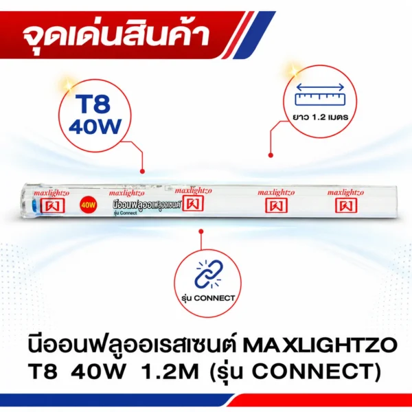 T8 40W 1.2M รุ่น Connect - Image 2