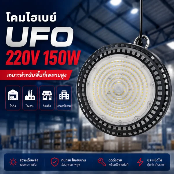 โคมไฮเบย์ UFO 220V 150W - Image 3